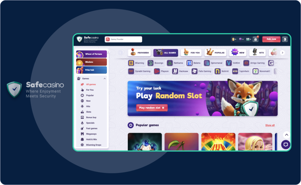 SafeCasino Spiele